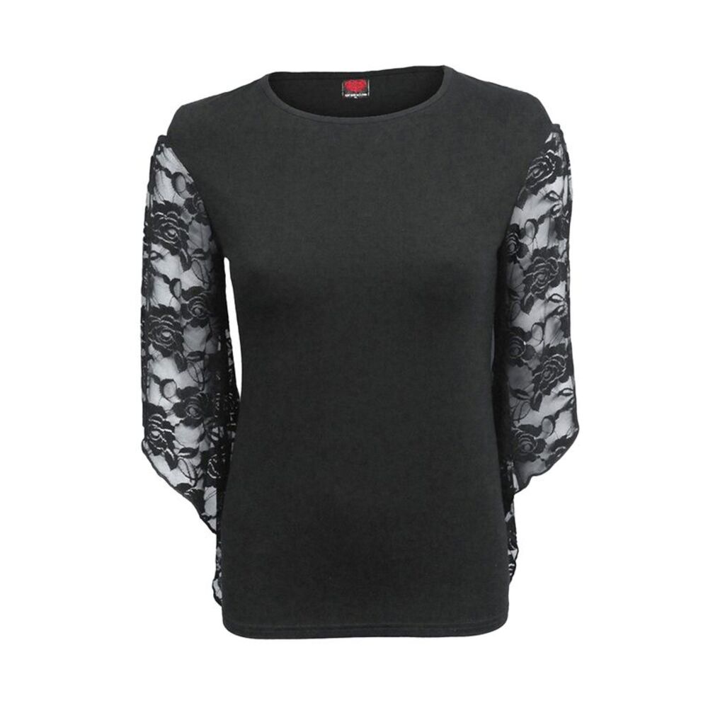 Spiral Direct Womens/Ladies Rose Lace Top / Black